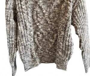NEW MOLLY BRACKEN girl's chunky cable turtleneck sweater in grey